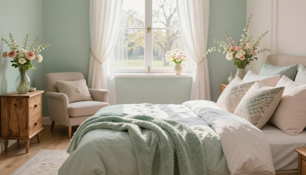 cozy spring bedroom